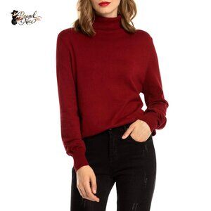 Lightweight Knit Turtleneck Sweater Pullover Long Sleeve Slim Fit